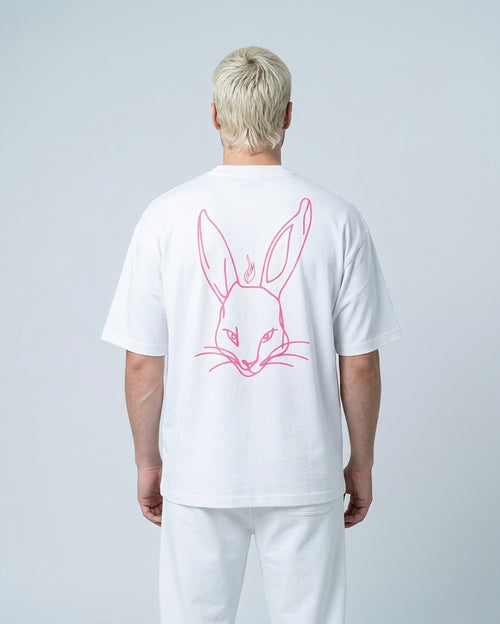 BUNNY 310G TEE — WHITE / PINK