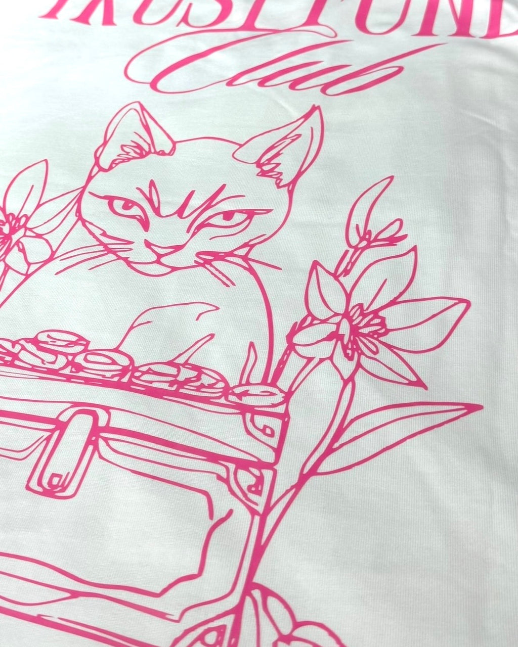 TRUST FUND 250G TEE — IVORY / PINK