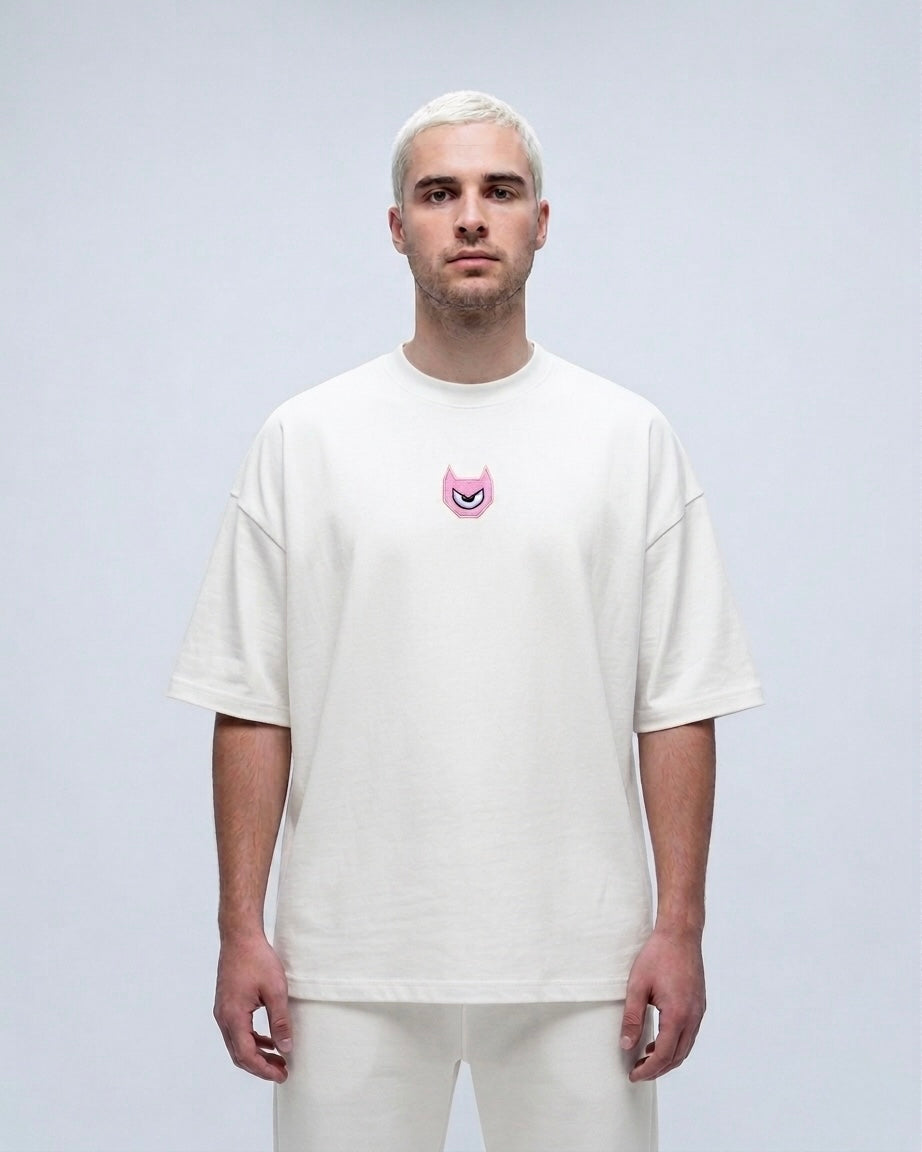 TRUST FUND 250G TEE — IVORY / PINK