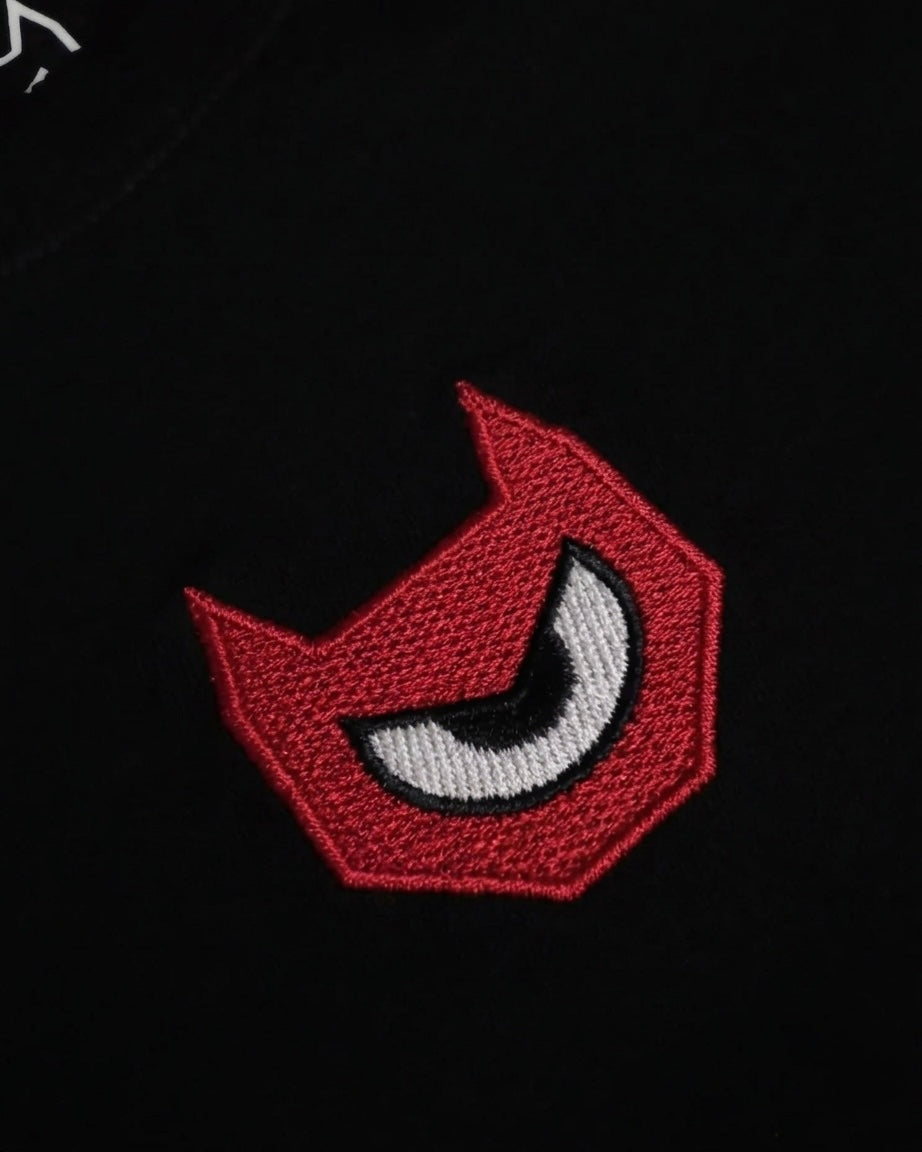 GOOD FAMILY 310G TEE — BLACK / CORAL