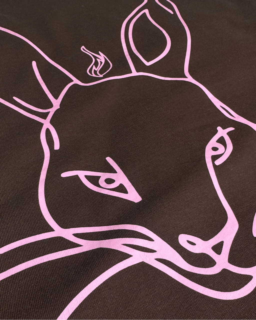 BUNNY 250G TEE — CHOCOLATE / PINK