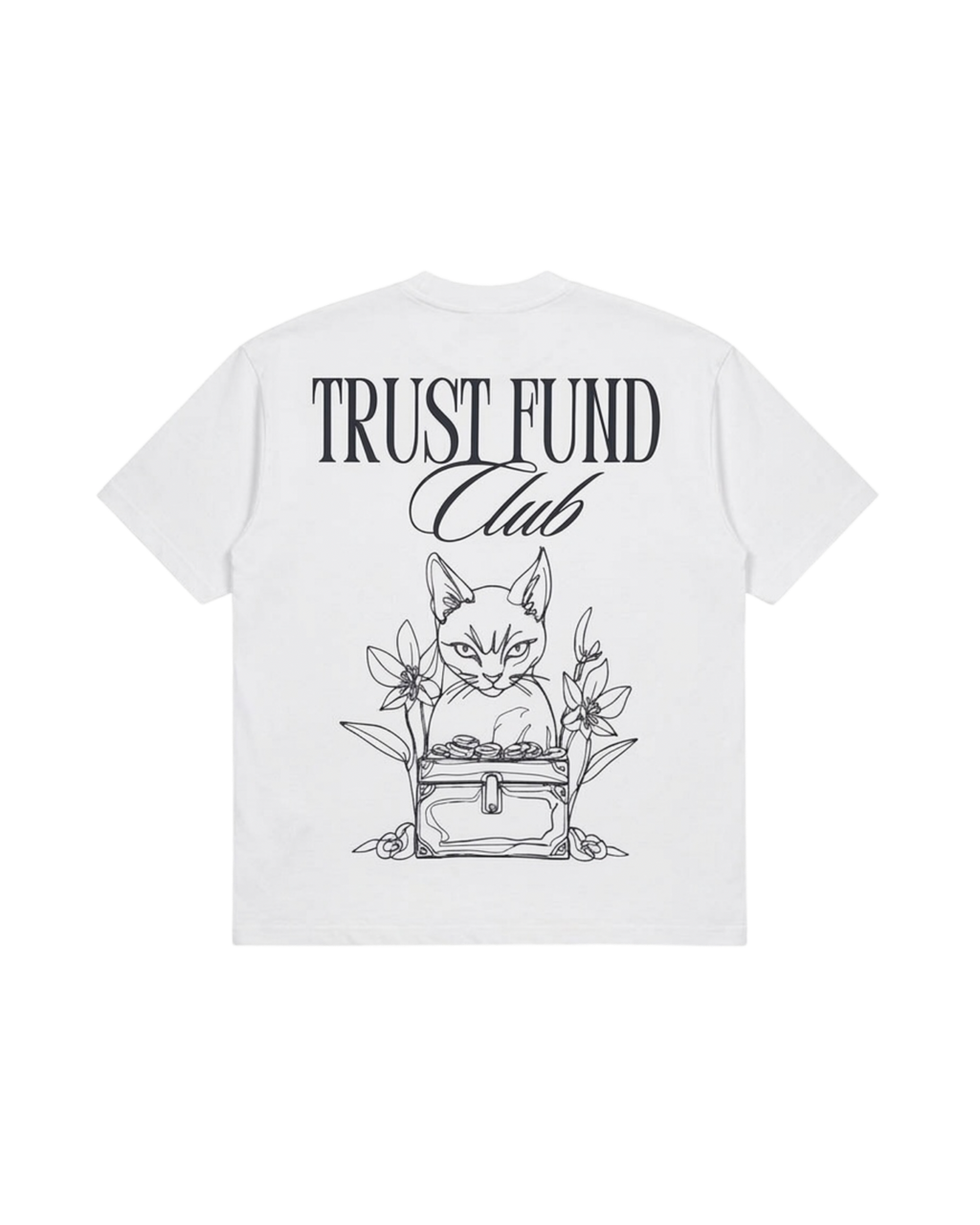 TRUST FUND 250G TEE — IVORY / GREY