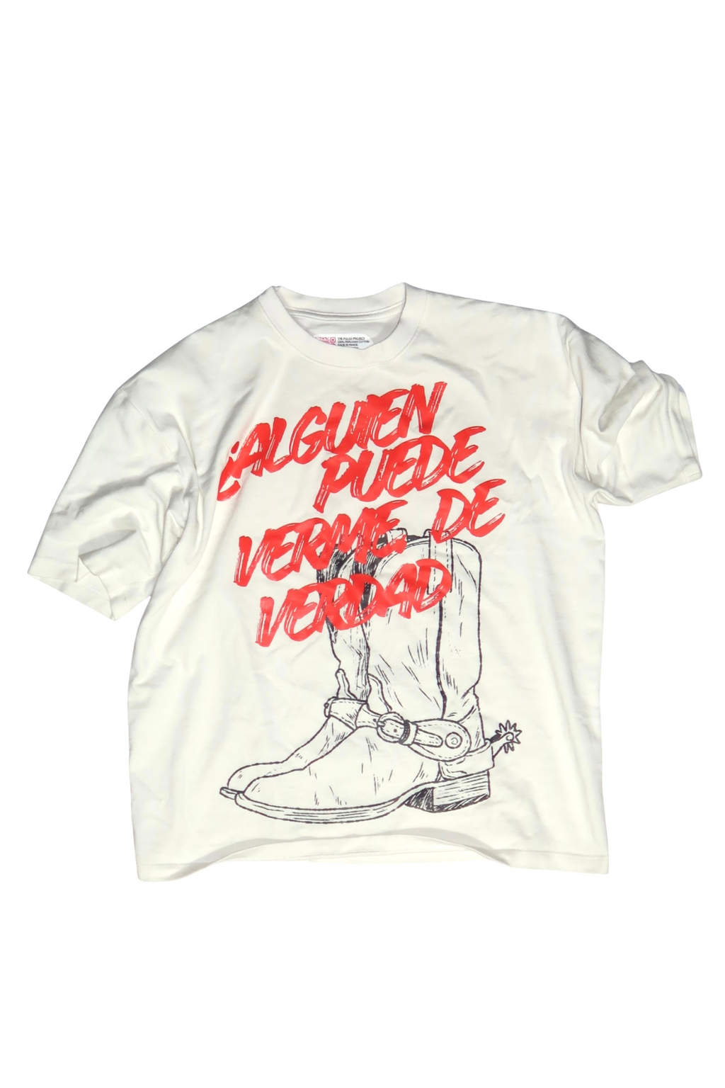 VERME DE VERDAD 310G TEE — WHITE / RED — CALI FASHION WEEK 2026